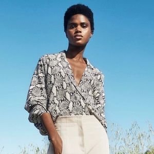 A.L.C. Silk Blouse. Noreen Snake Print.